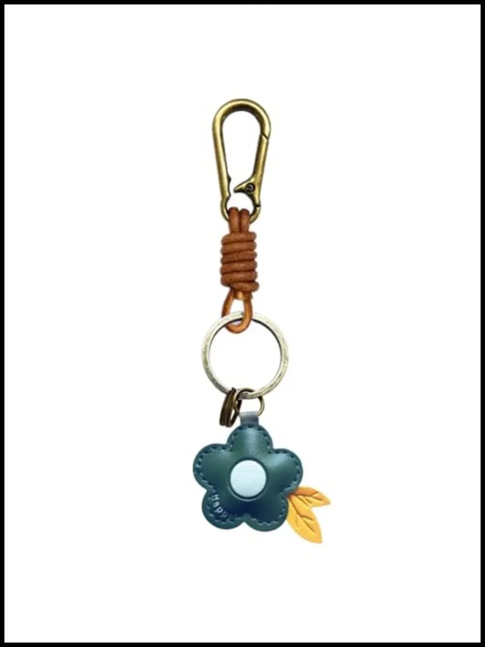 Leather Fruit Keychain with Metal Clasps - Bag Charm, Key Organizer